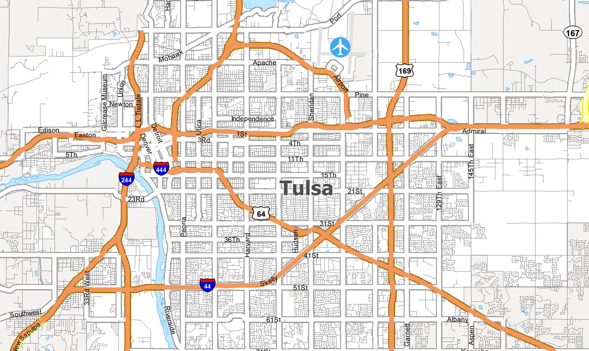 Download Map of Tulsa, Oklahoma - GIS Geography
