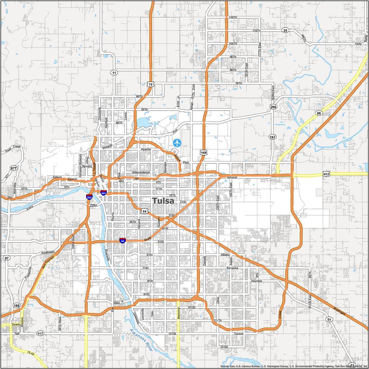 City Of Tulsa Sewer Line Map Map Of Tulsa, Oklahoma - Gis Geography