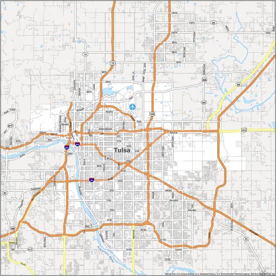 Map of Tulsa, Oklahoma GIS Geography