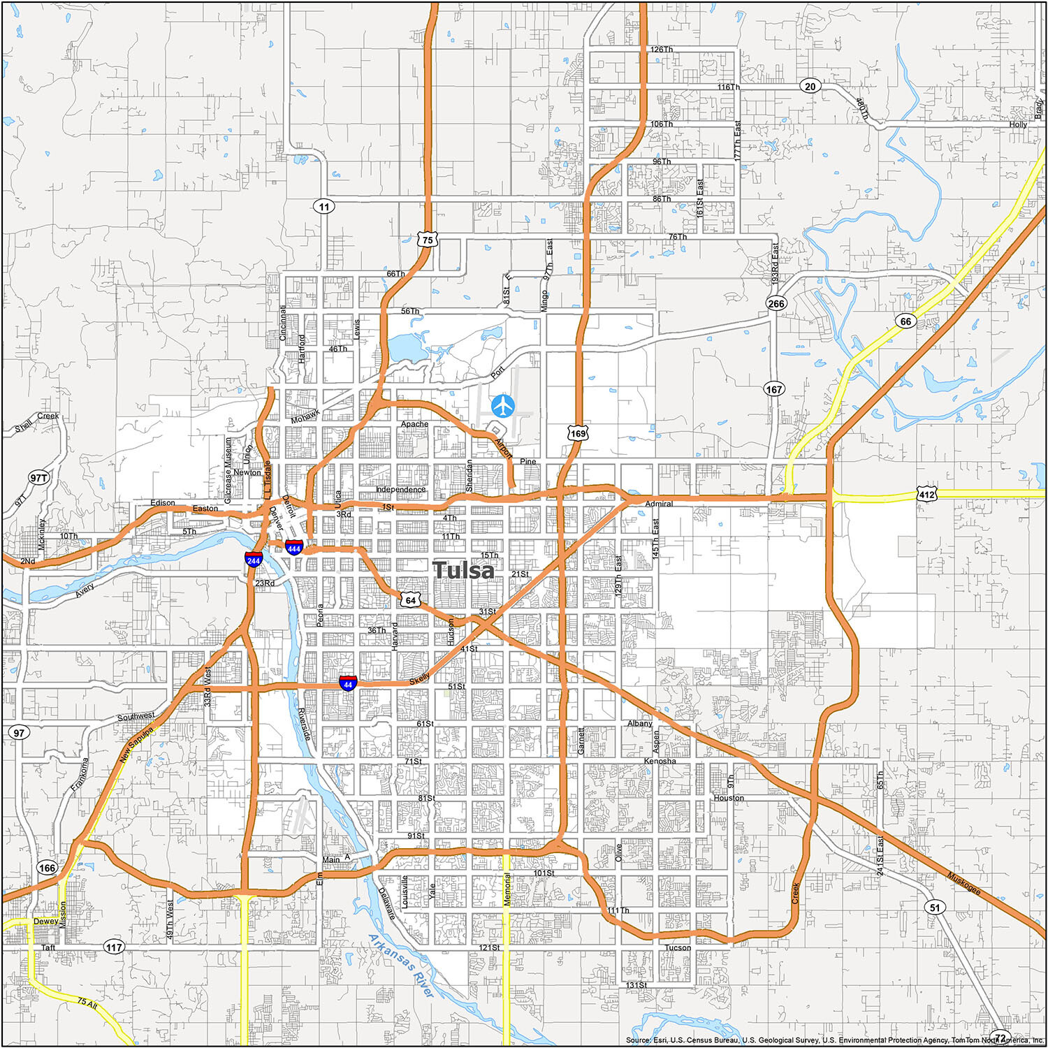 Map Of Tulsa Oklahoma GIS Geography