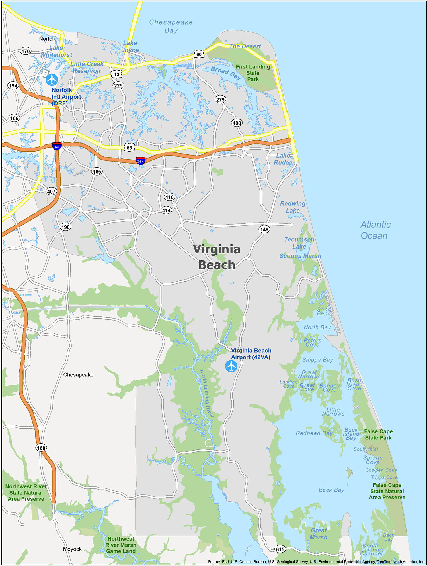Virginia Beach Map [Virginia] - GIS Geography