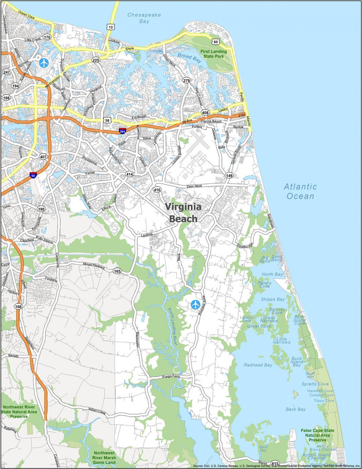 Virginia Beach Road Map