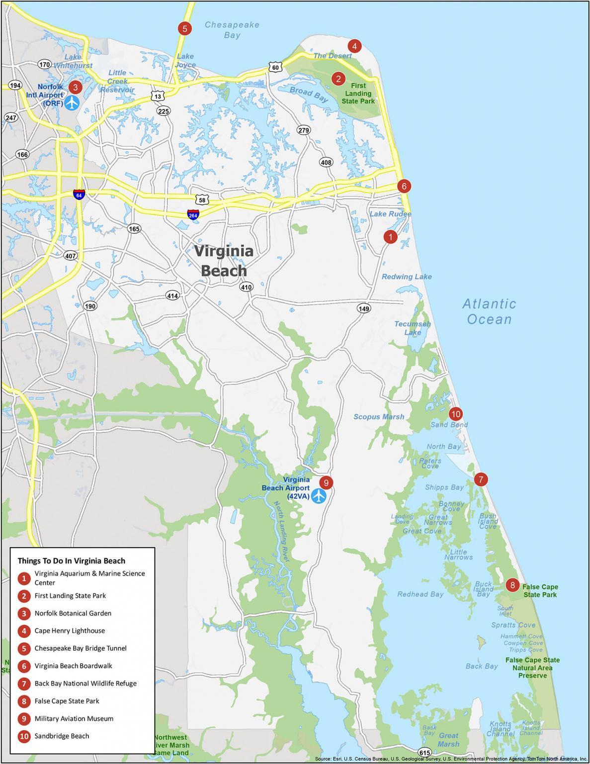 Virginia Beach Map, Virginia - GIS Geography