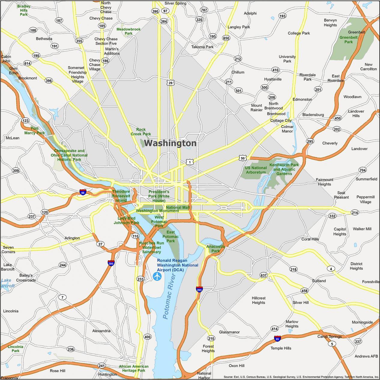 Washington DC Map District of Columbia
