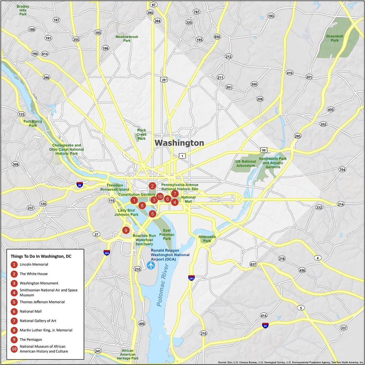 Washington DC Map, District of Columbia - GIS Geography