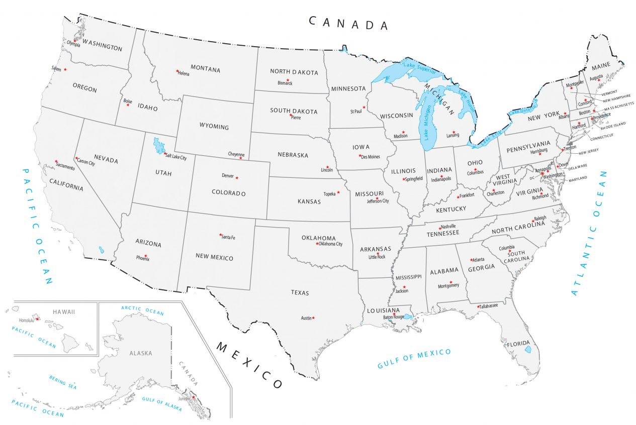 US Capitals Map