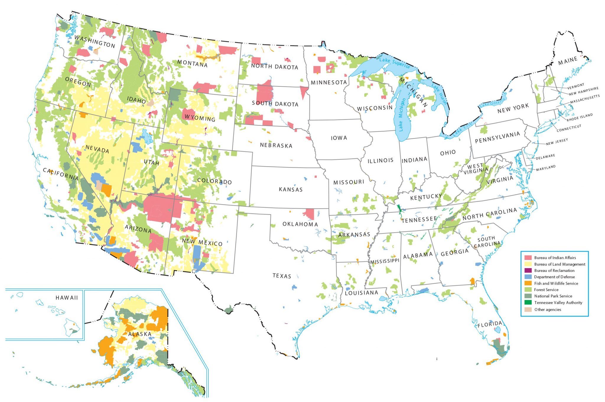 Federal Lands Of The United States Map Gis Geography