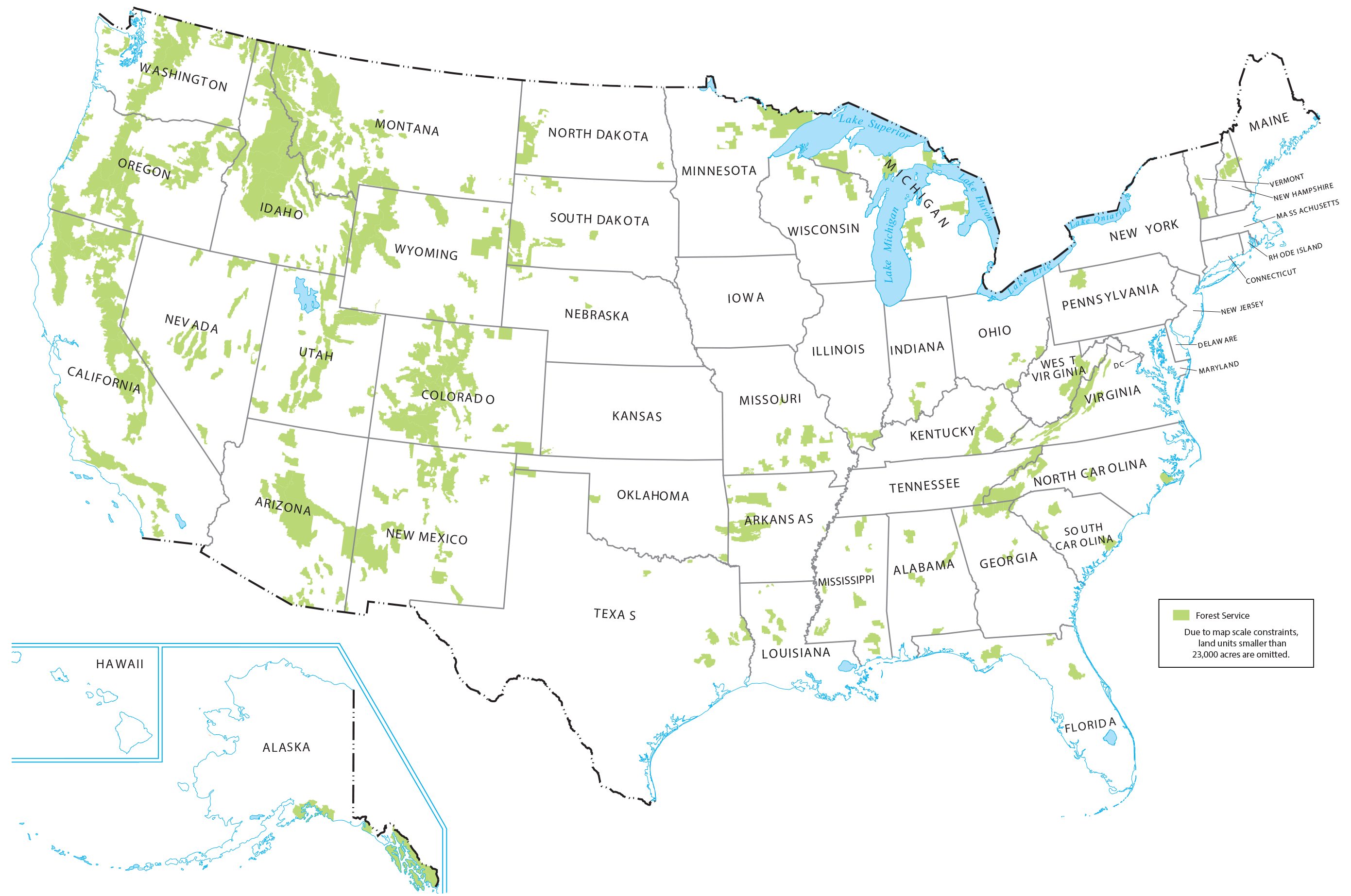 Federal Lands of the United States Map GIS Geography