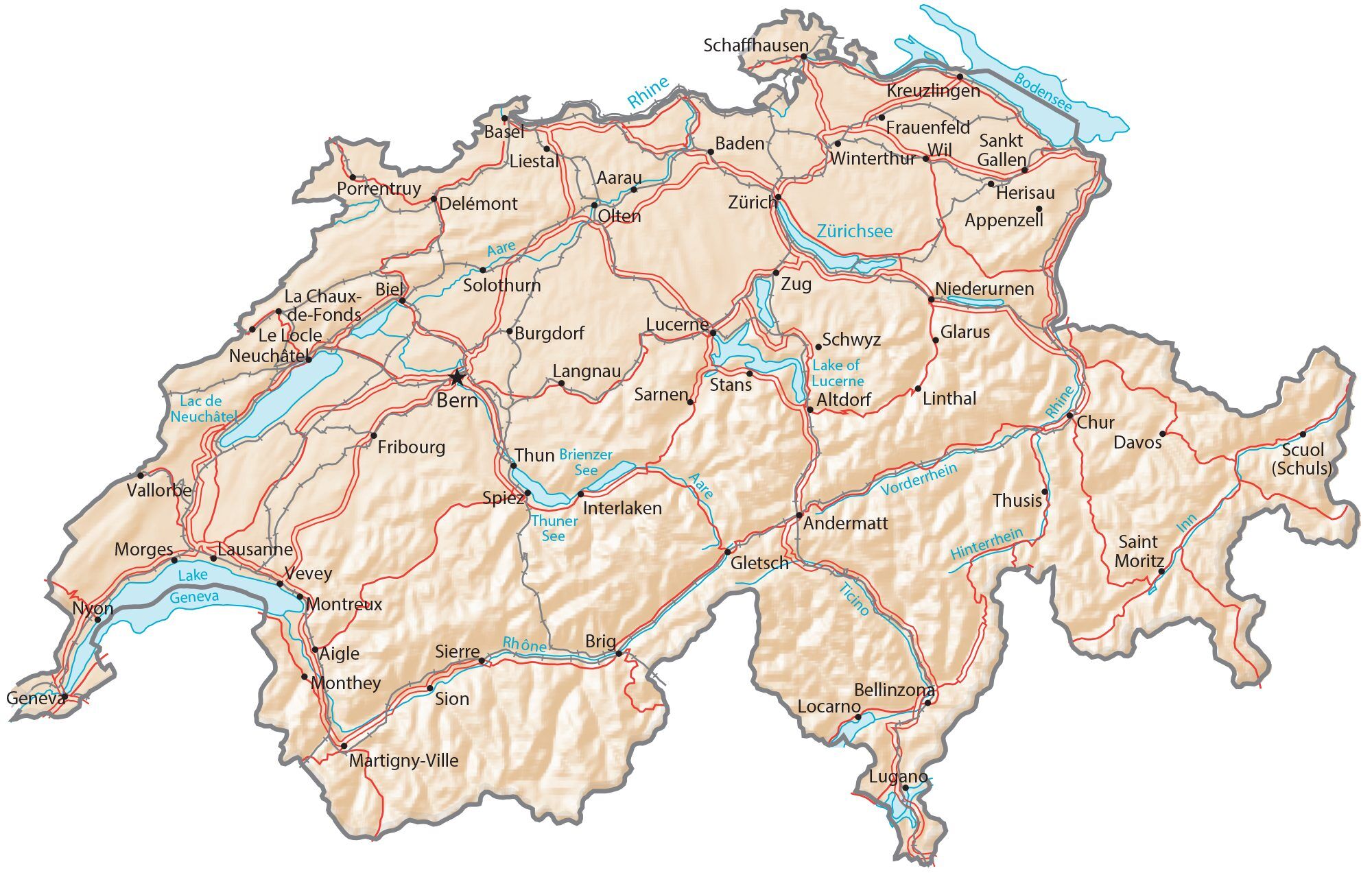 Karte Von Schweiz