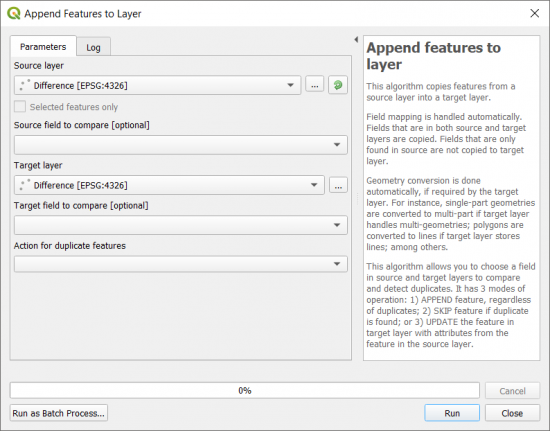 Append Tool QGIS