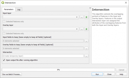 Intersection Tool QGIS