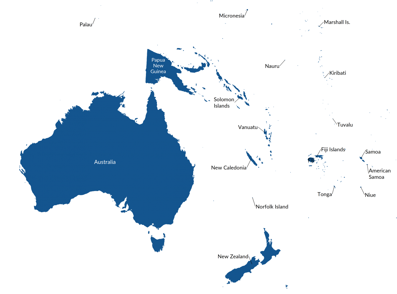 Oceania Map Countries And Geography GIS Geography   Oceania Map 1265x937 