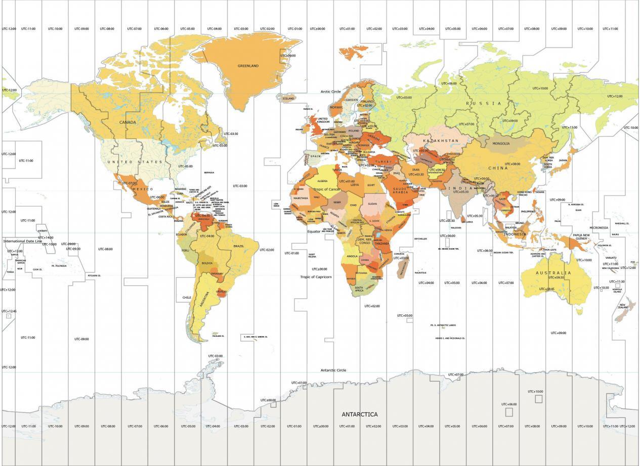 World Time Zones Map Political Map Stock Vector 662904394 Shutterstock ...