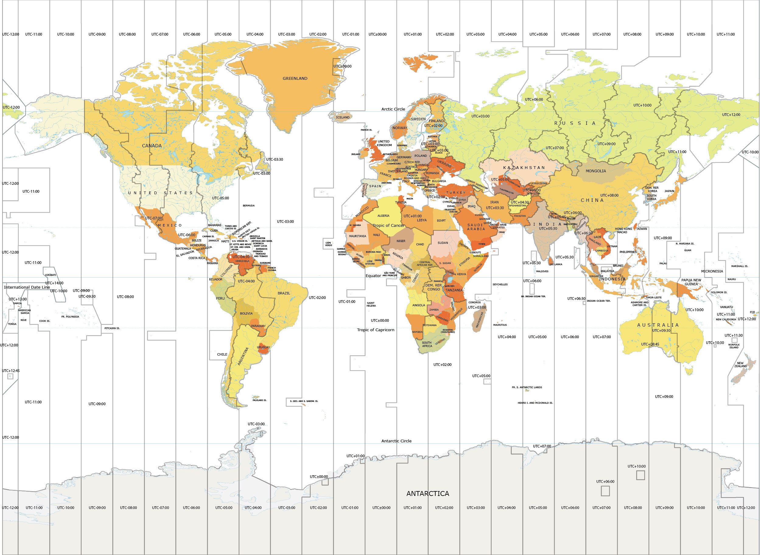 dæmning Amfibiekøretøjer Grunde World Time Zone Map - GIS Geography