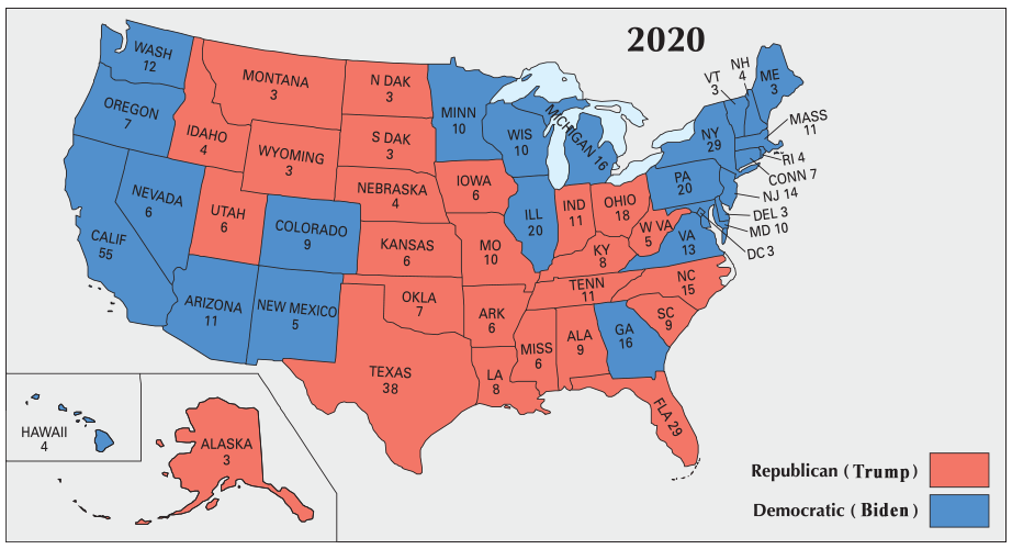 US Election of 2020 Map GIS Geography