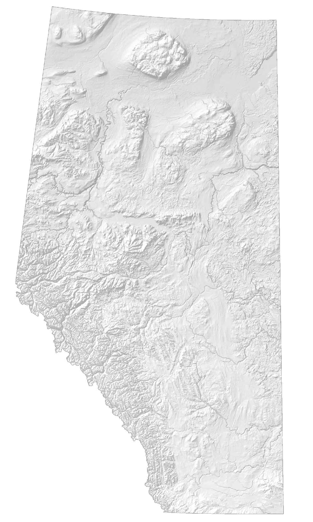 Alberta Elevation Map