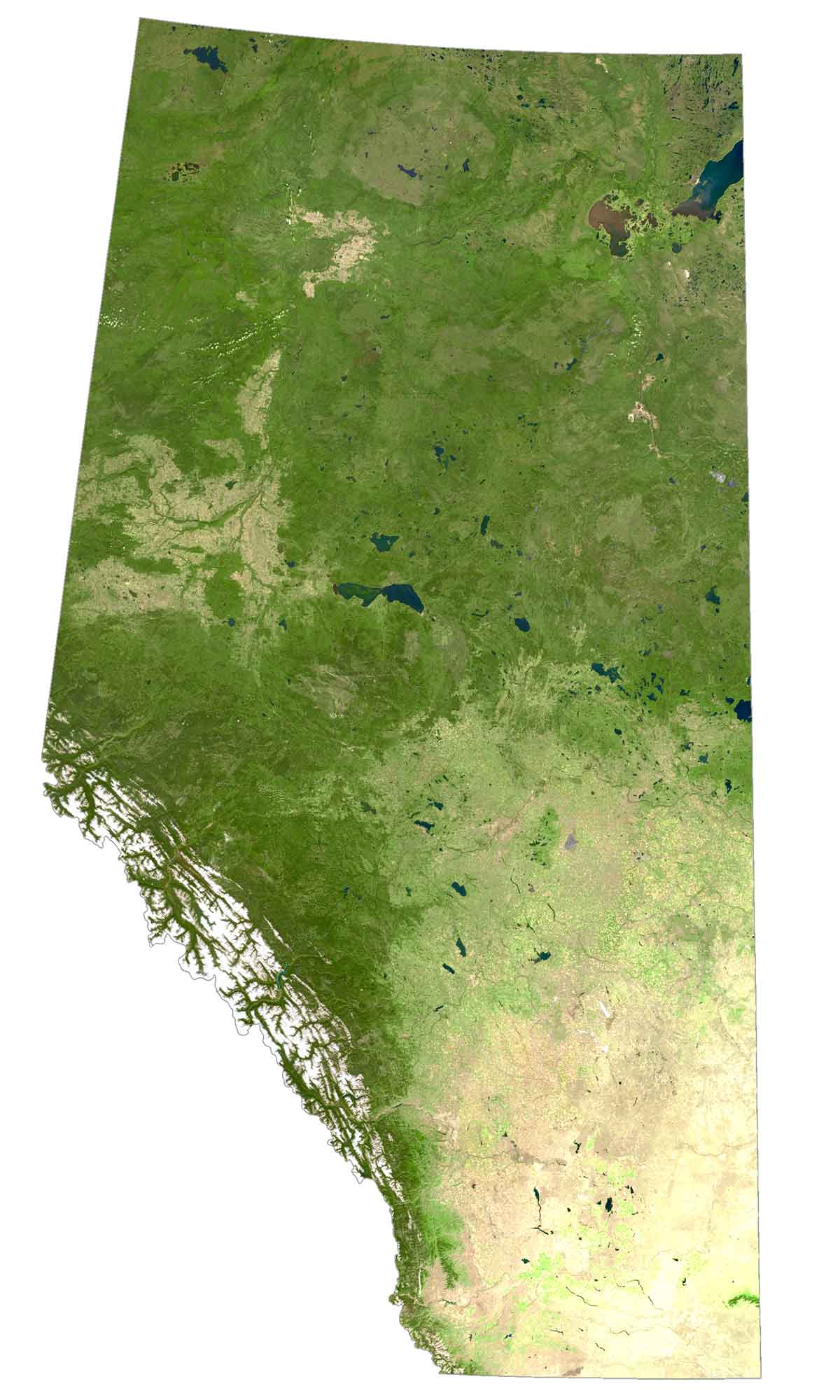 Alberta Satellite Map