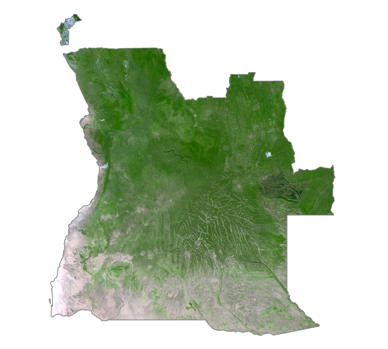 Angola Satellite Map