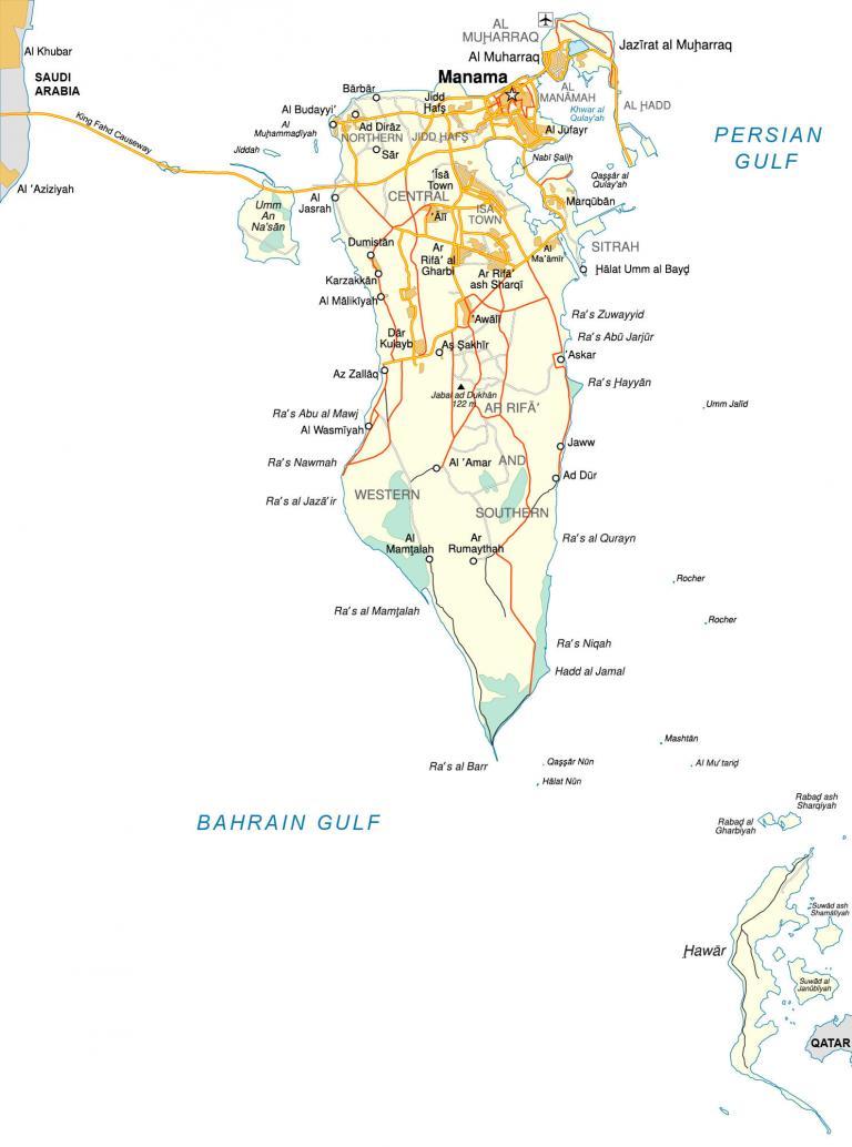 Map of Bahrain – Cities and Roads