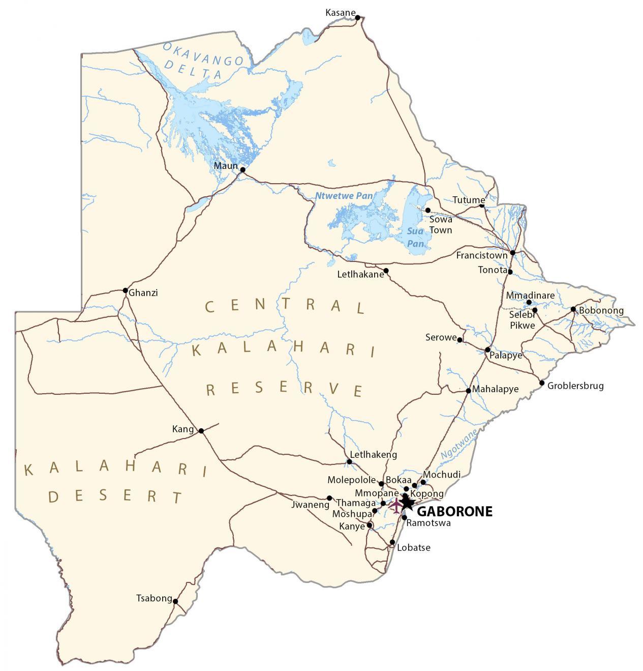 博茨瓦纳地图
