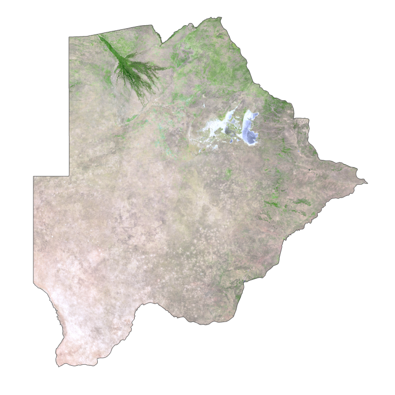 Botswana Satellite Map