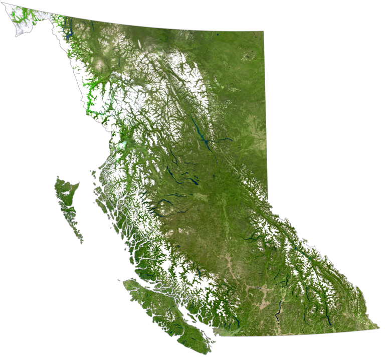 British Columbia Satellite Map