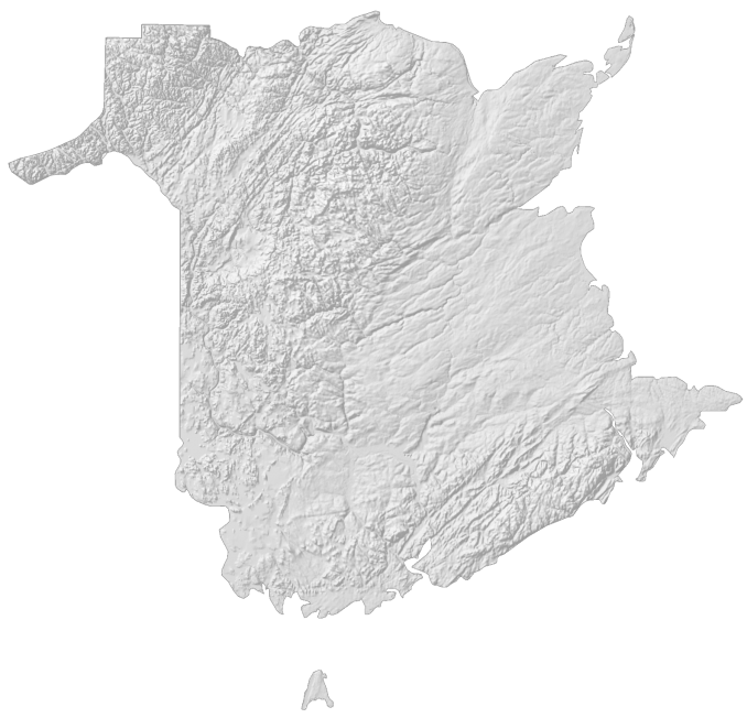 New Brunswick Elevation Map