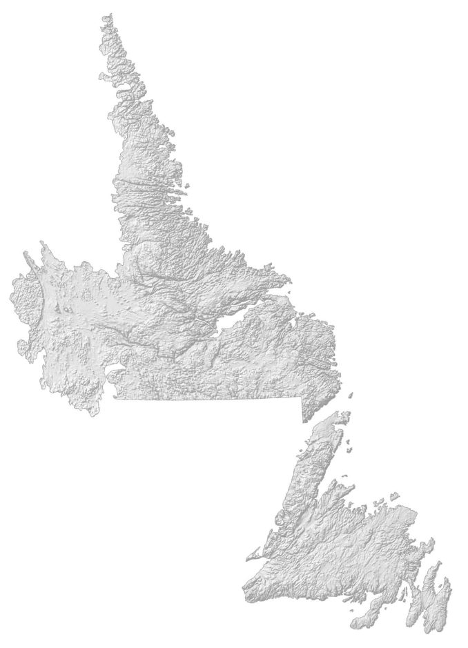 Newfoundland Elevation Map