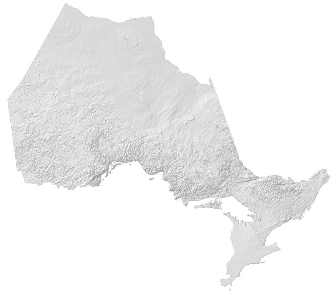 Ontario Elevation Map
