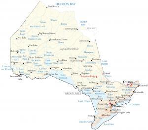 Map of Ontario – Cities and Roads