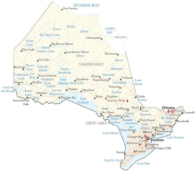 Map of Ontario – Cities and Roads