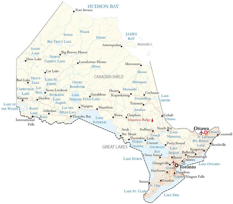 Ontario Canada Map With Cities