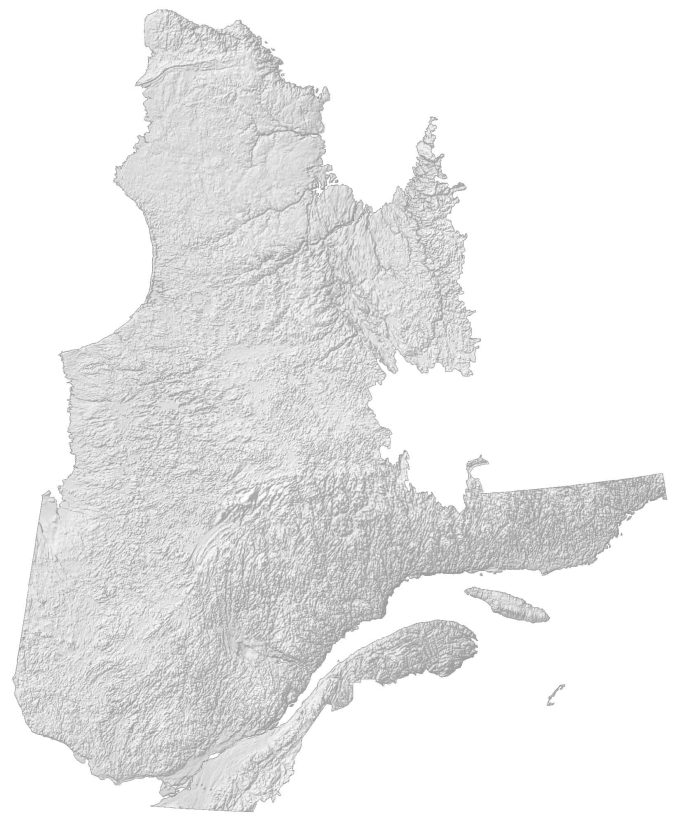 Quebec Elevation Map
