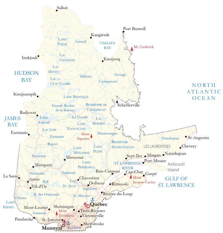 Quebec Map – Cities and Roads