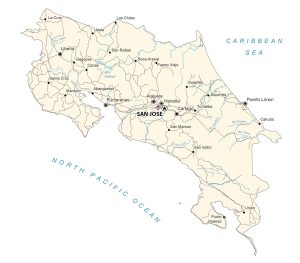 Map of Costa Rica – Cities and Roads