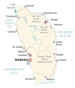 Dominica Map and Satellite Imagery