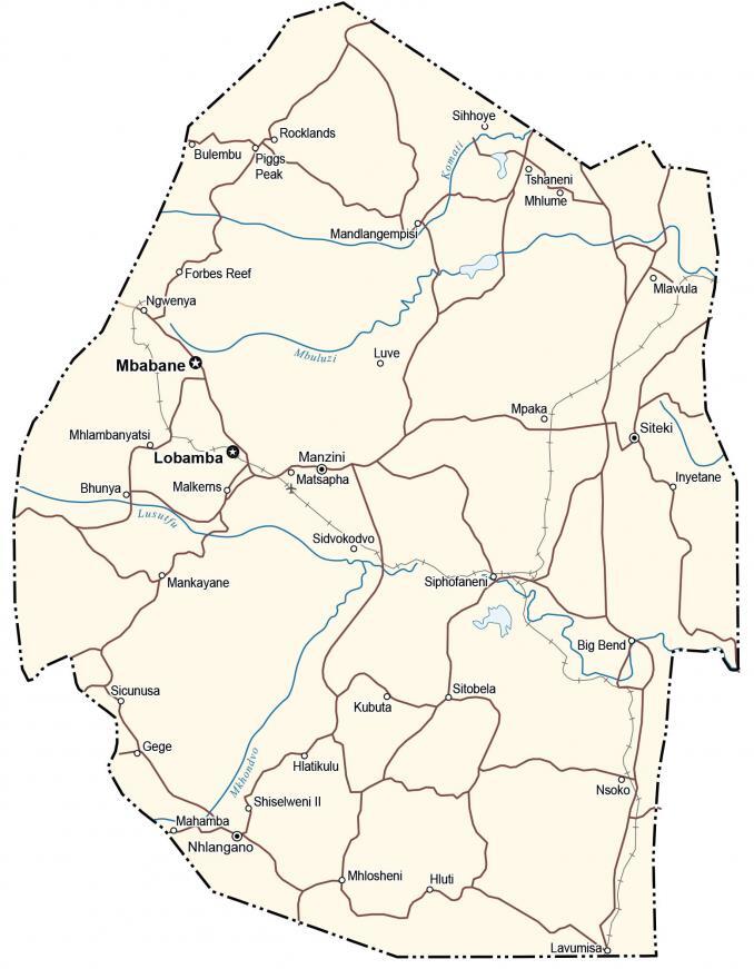 Eswatini Map