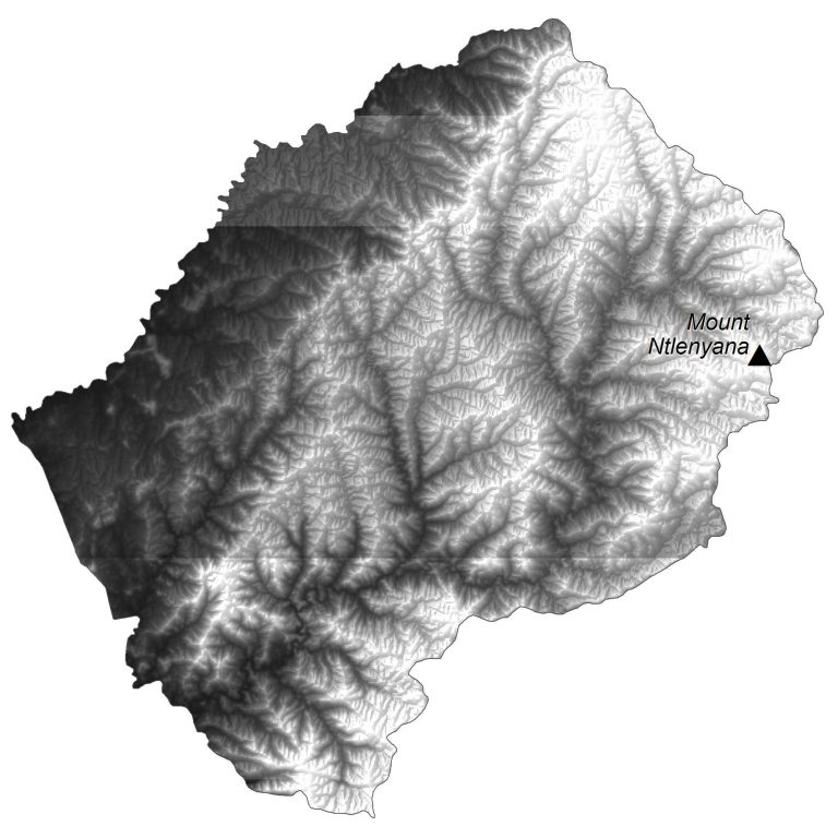 Lesotho Elevation Map