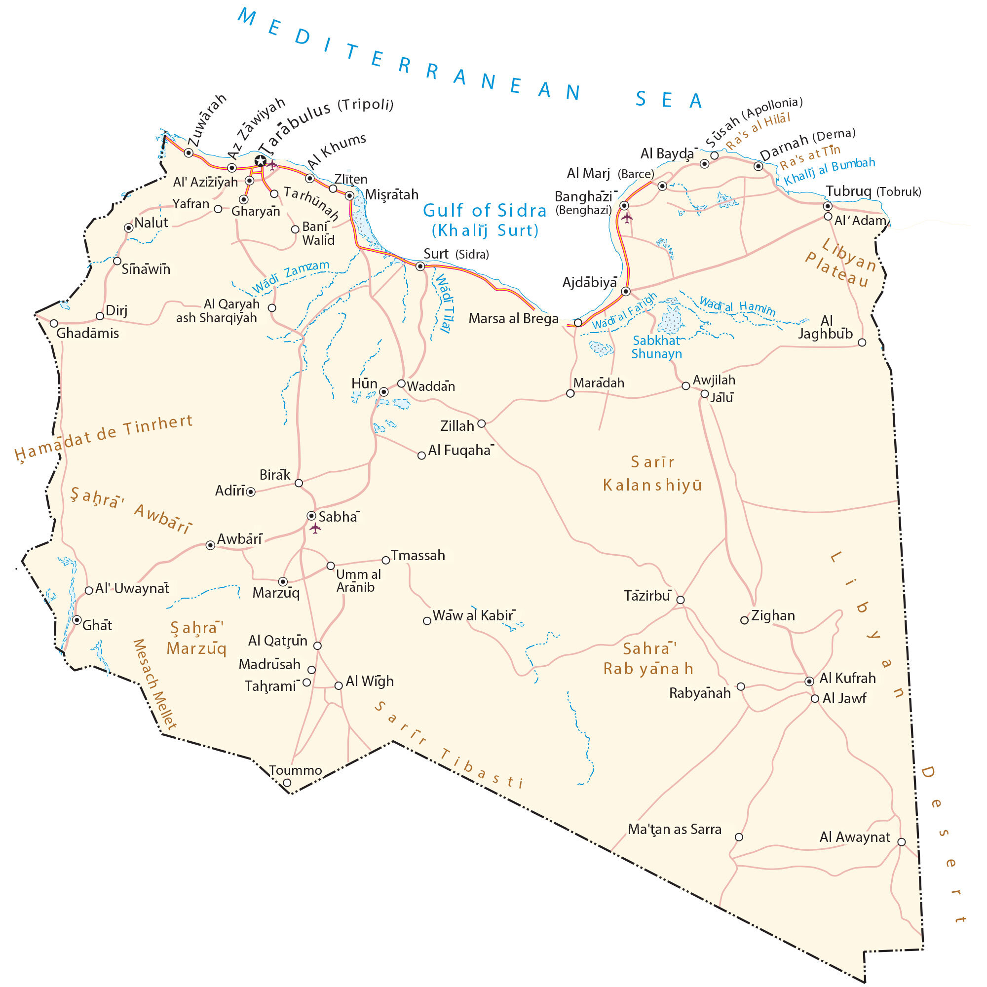Map of Libya - GIS Geography