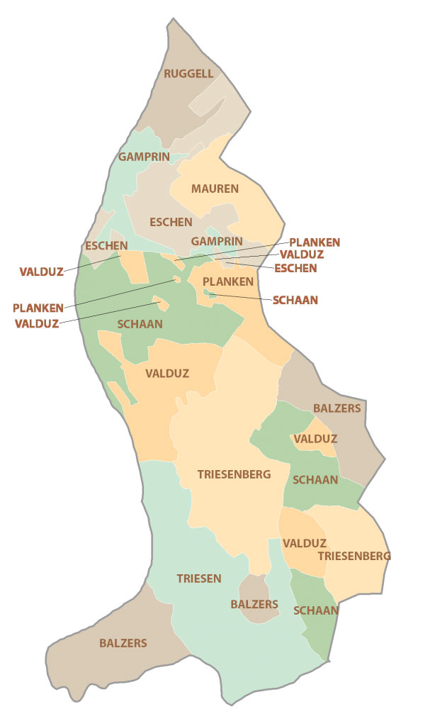 Liechtenstein Muncipality Map