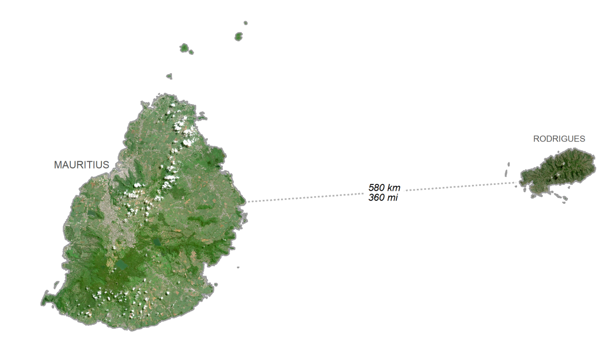 Mauritius Satellite Map