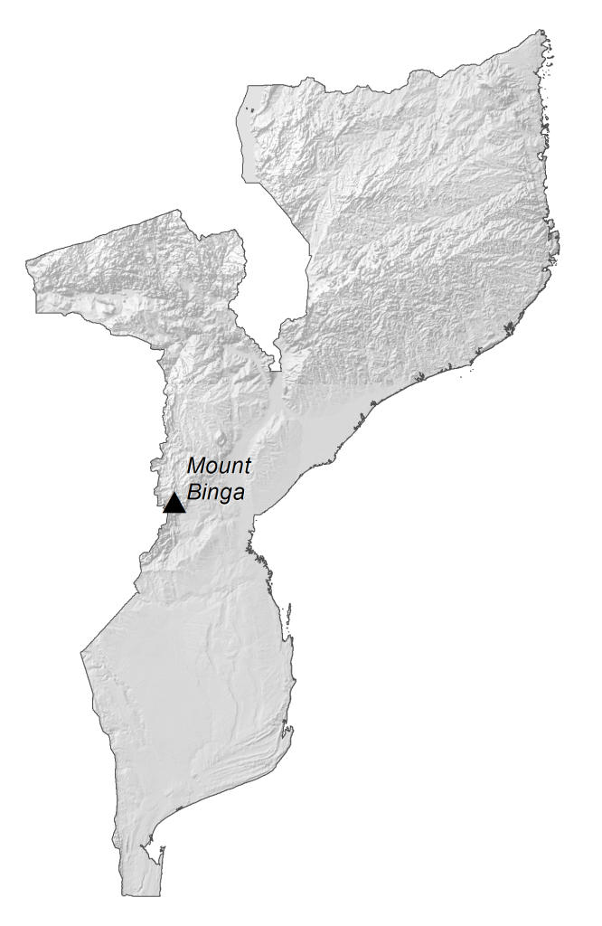 Mozambique Elevation Map