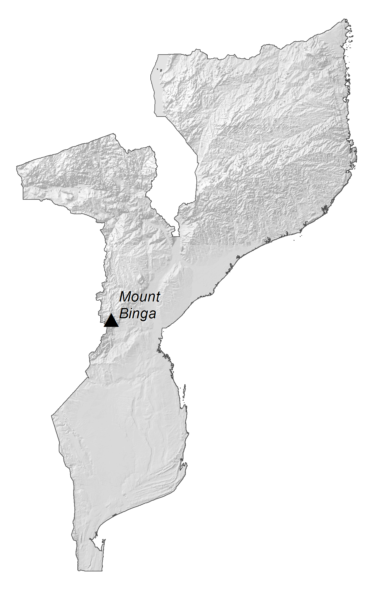 Mozambique Elevation Map