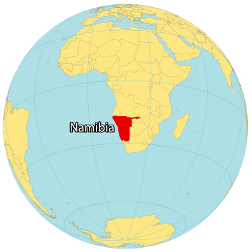 Namibia World Map