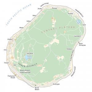 Map of Nauru (Formerly Pleasant Island)