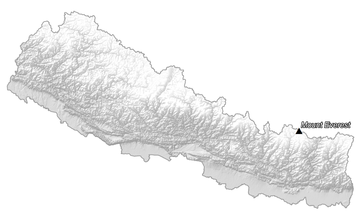 Nepal Elevation Map
