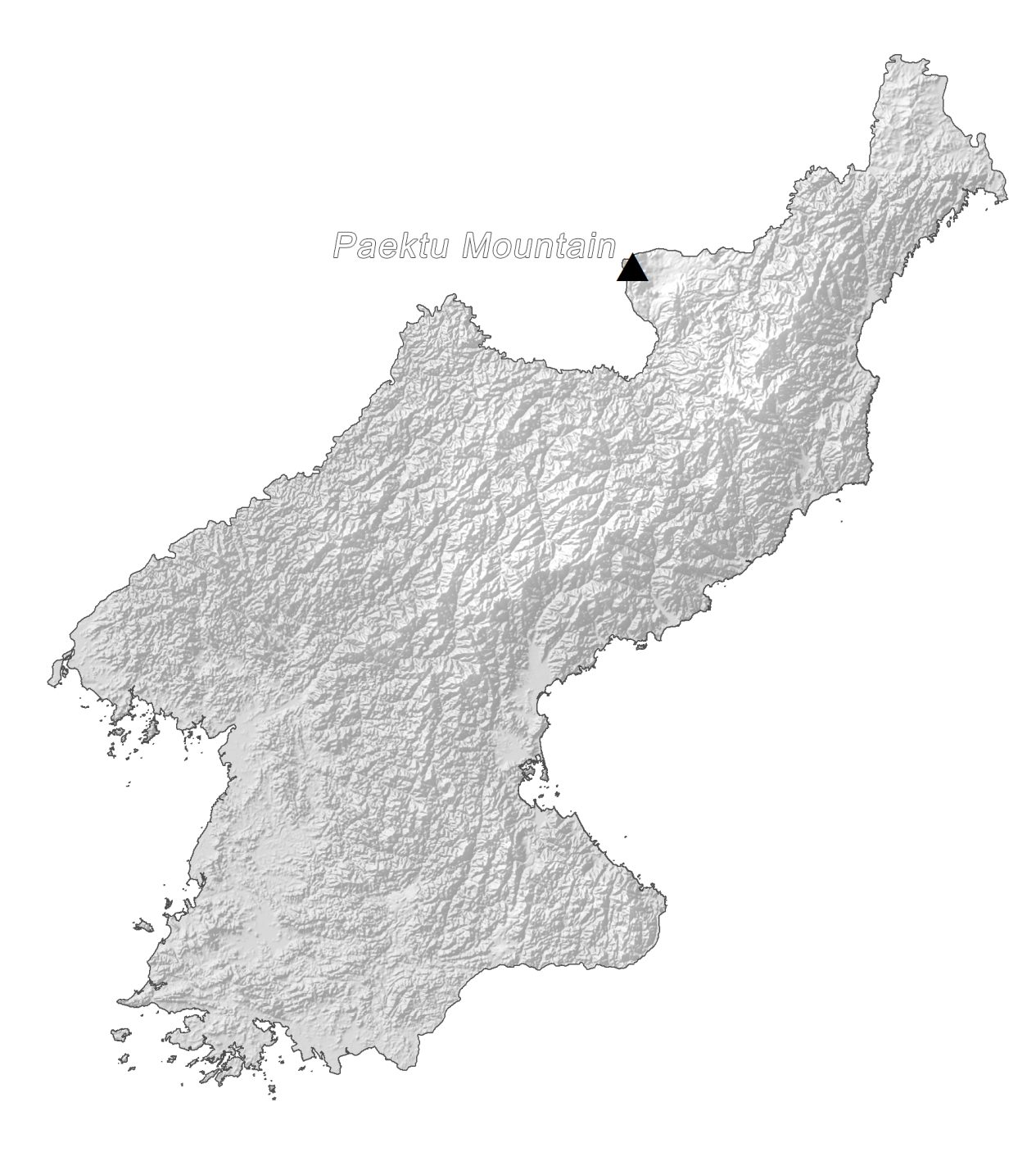 North Korea Elevation Map