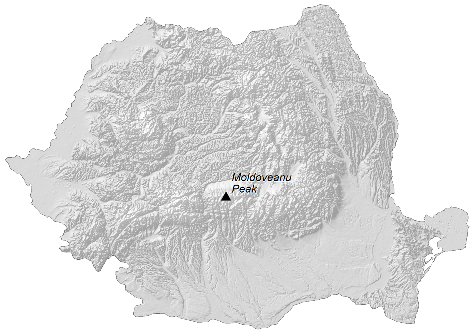 Romania Elevation Map