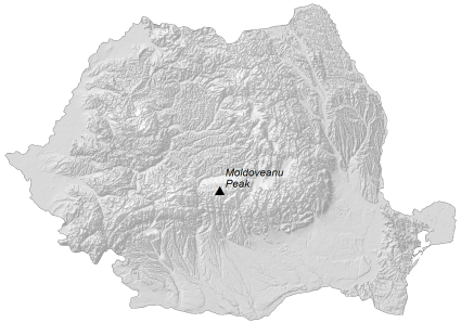 Romania Elevation Map 425x298 
