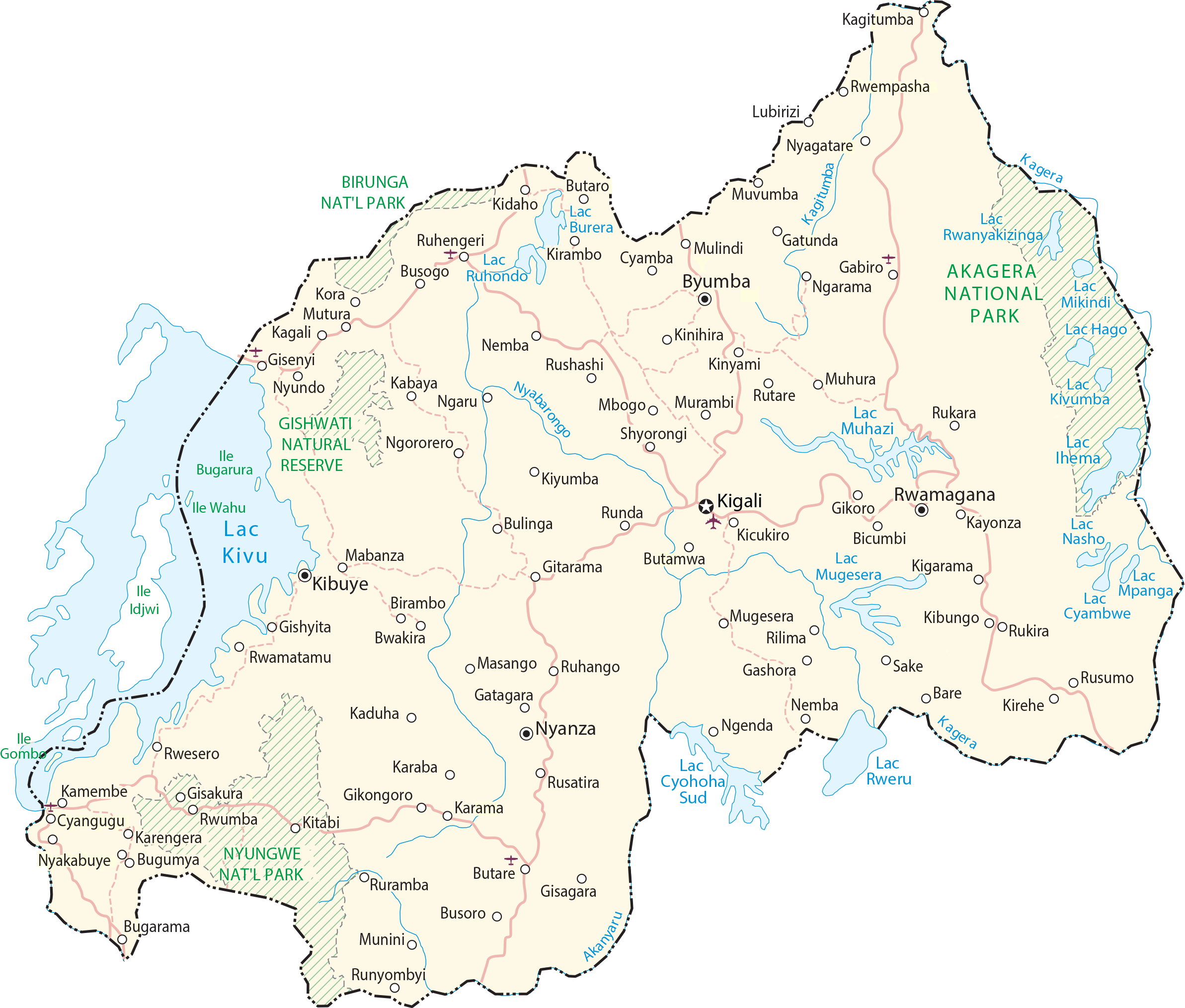 Detailed Map Of Rwanda